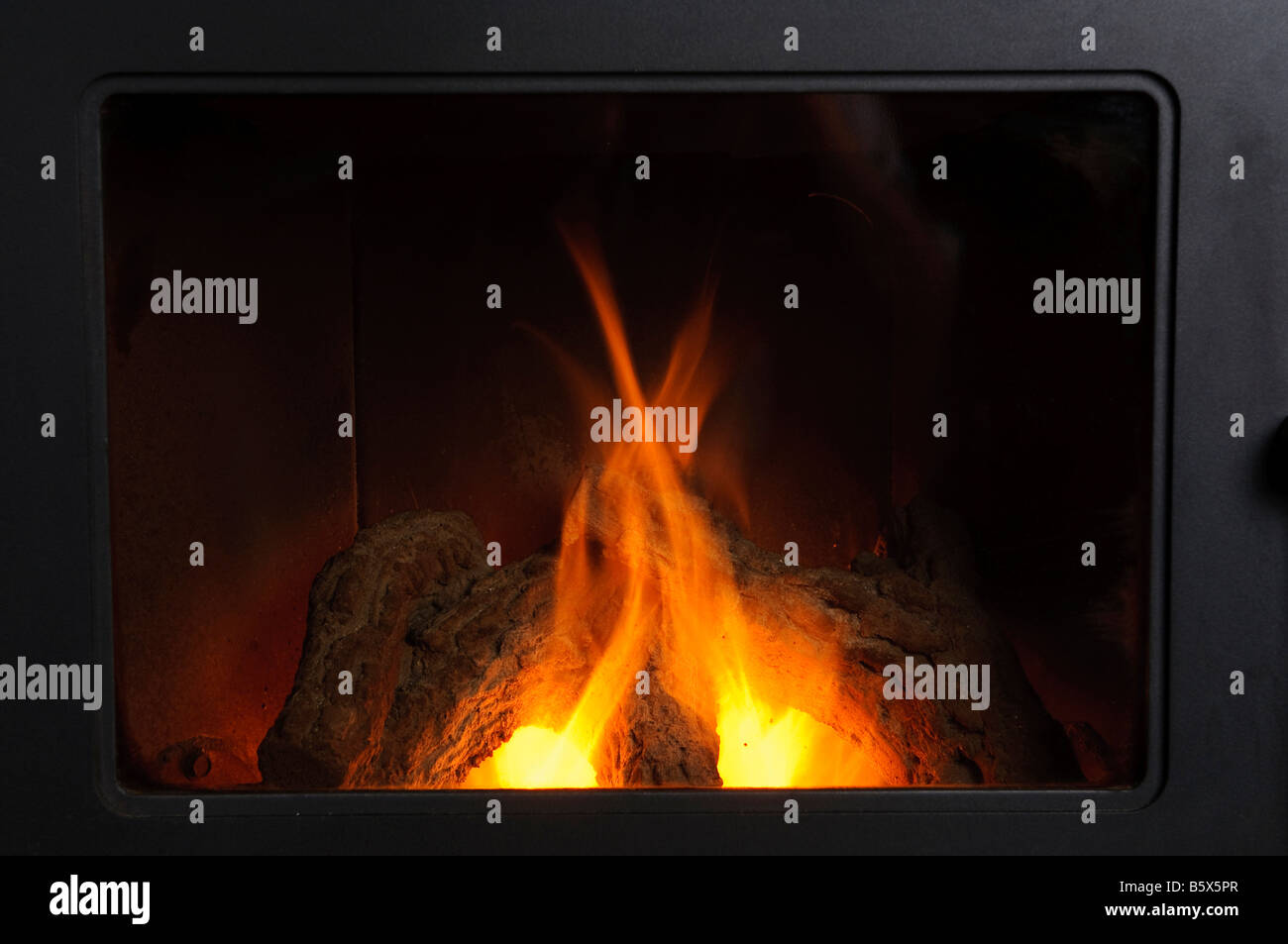 Pellet stove, an alternative heat source. Stock Photo