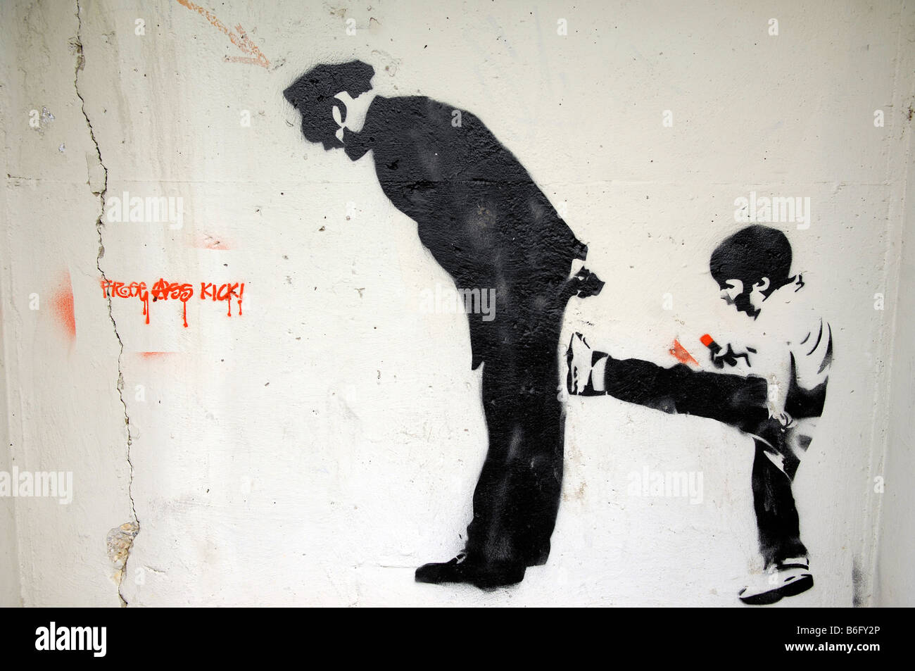 boy kicking american policeman graffiti art revo kid LET Stock Photo ...