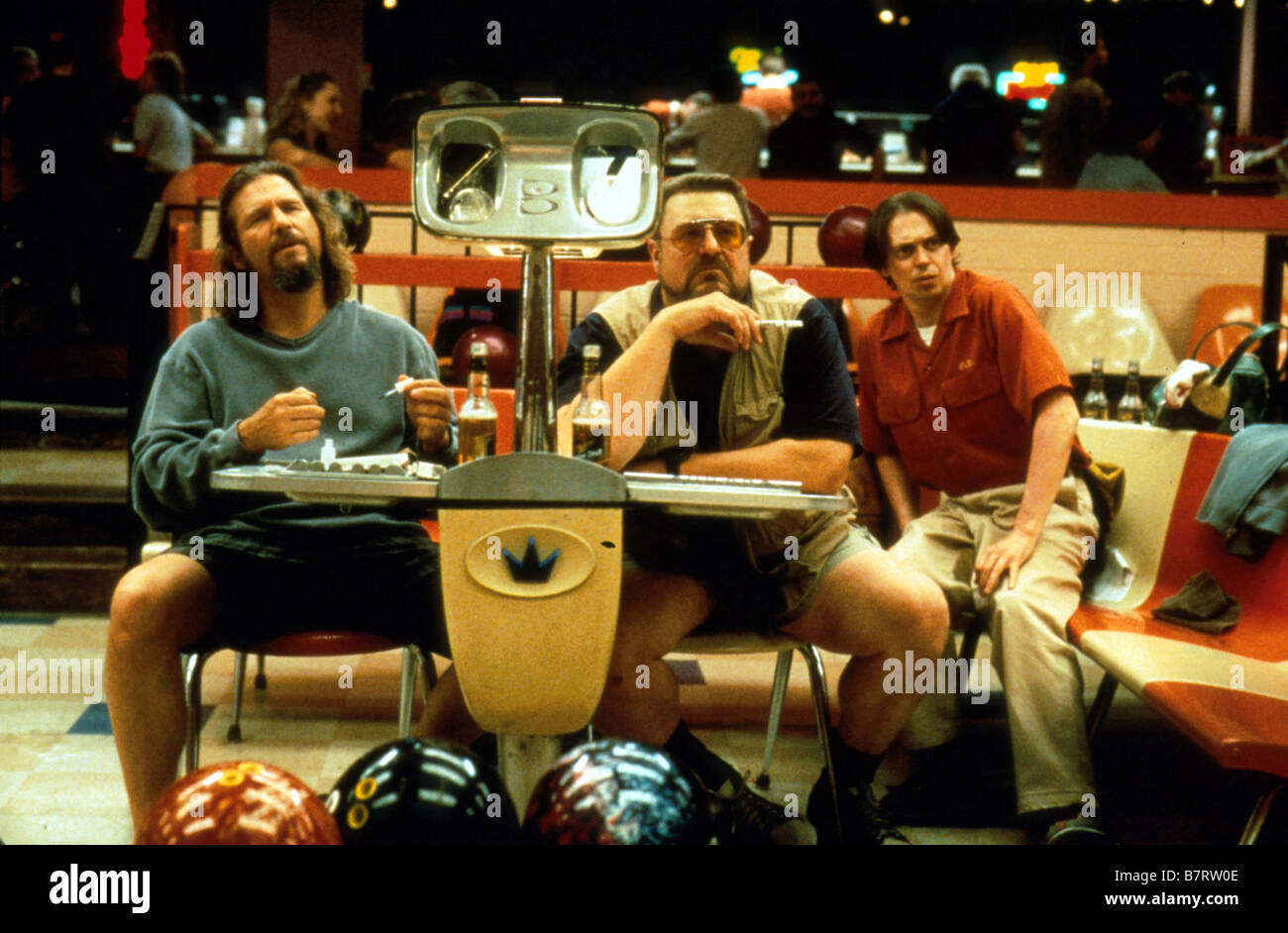 The Big Lebowski  Year: 1998 USA Steve Buscemi, Jeff Bridges, John Goodman  Director: Joel Coen Stock Photo