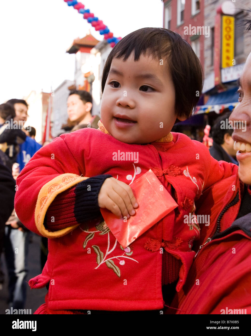 Girl in traditional Chinese garb Stock Photo