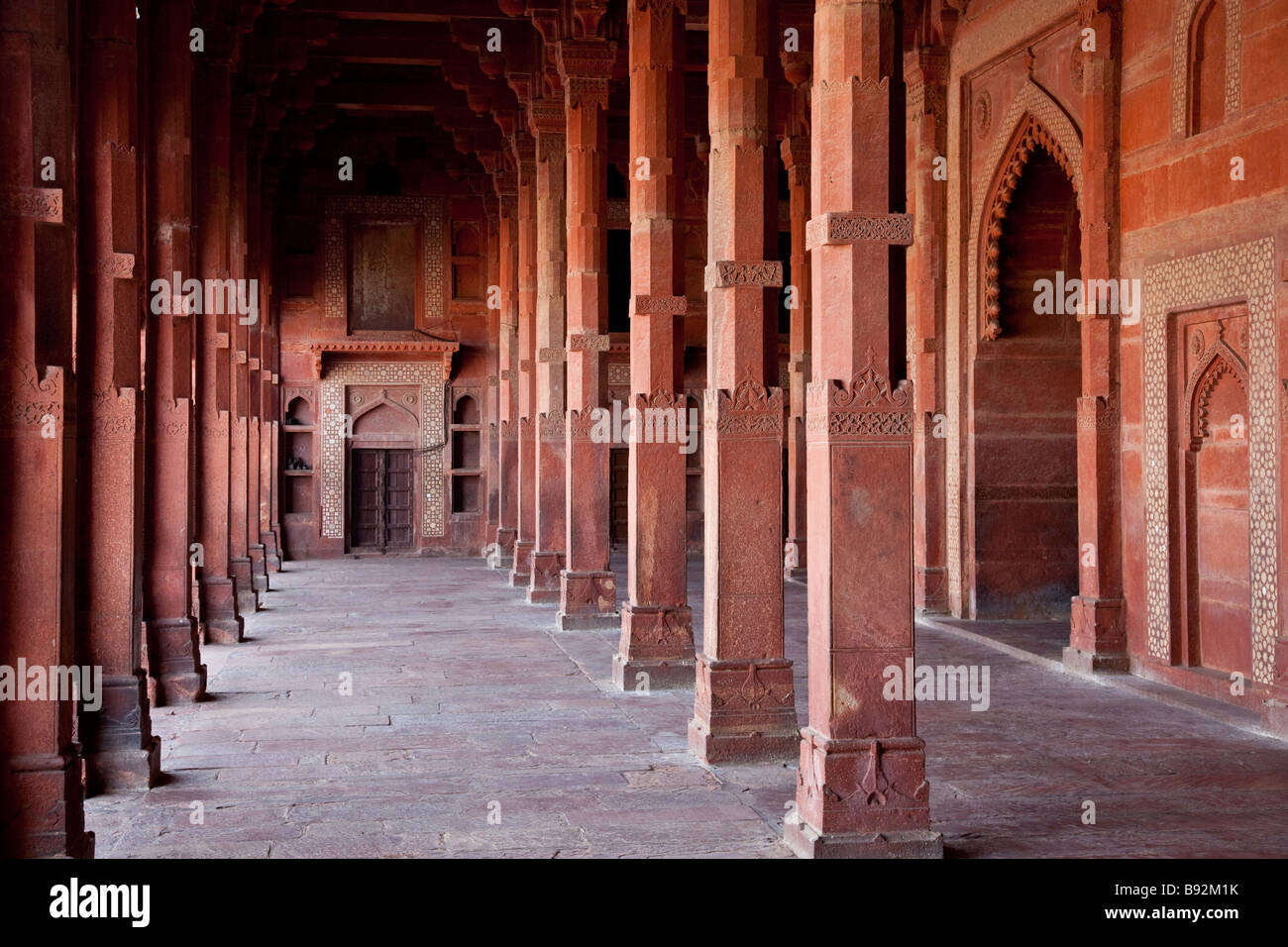 Inside the Mosque at Fatehpur Sikri in Uttar Pradesh India Stock Photo