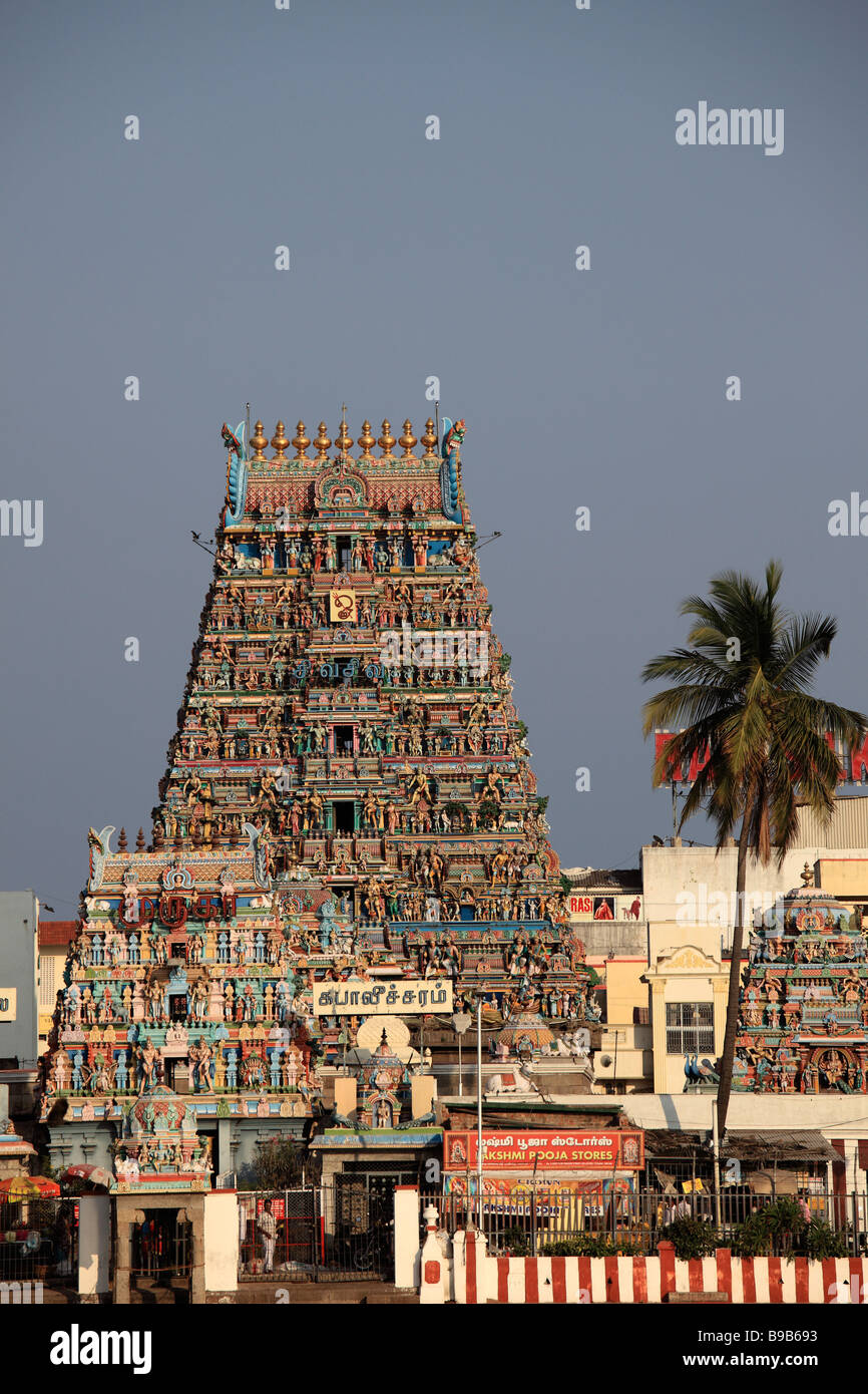 India Tamil Nadu Chennai Madras Kapaleeswarar Temple Stock Photo