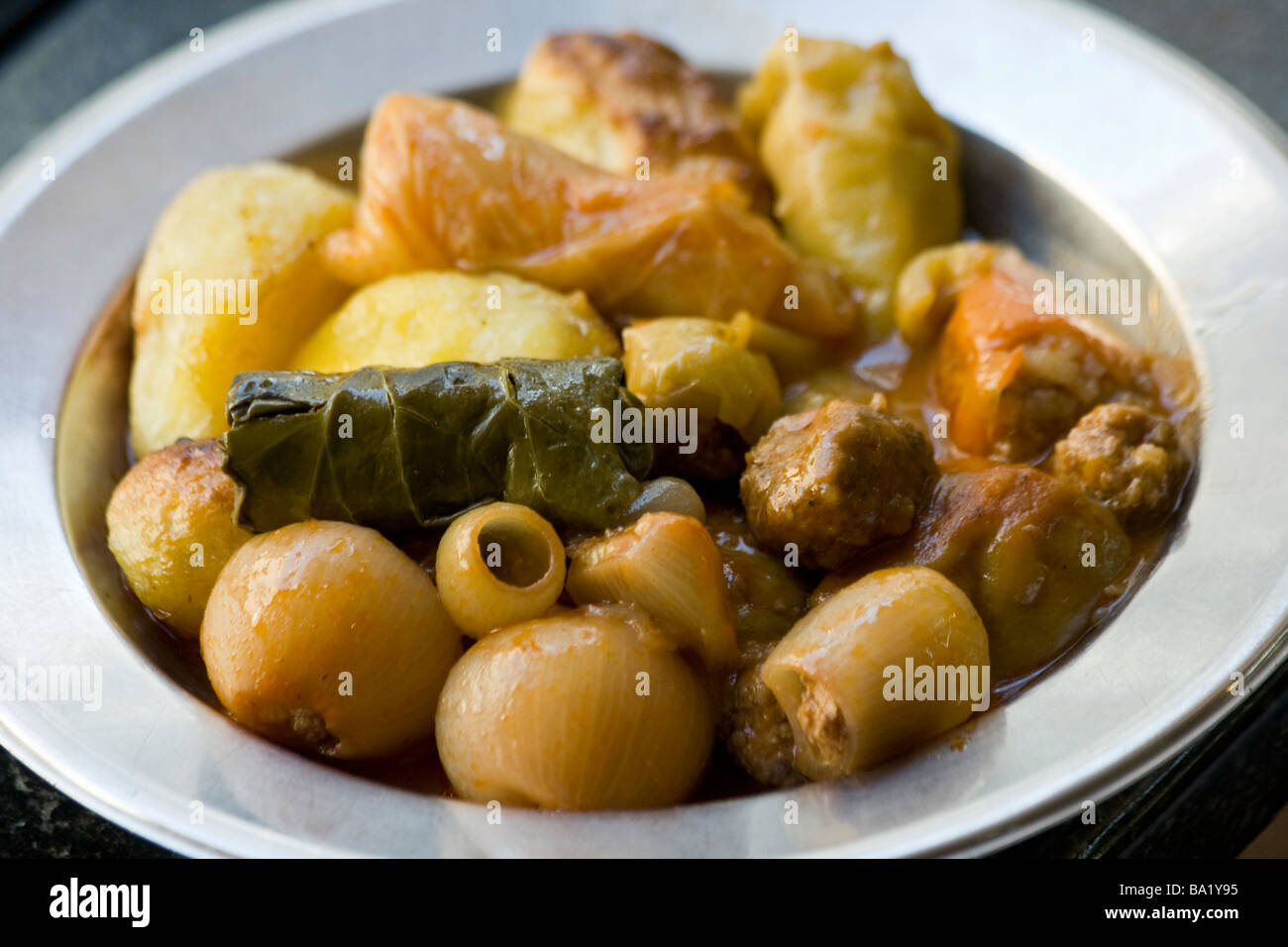 Sarajevski Sahan or Traditional Bosnian Stuffed Vegetables at a Restaurant in Sarajevo Bosnia Stock Photo