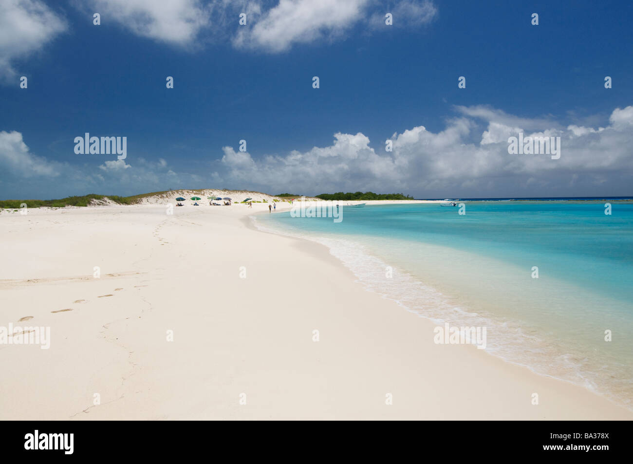 beautiful white sand beach Cayo De Agua Los Roques Venezuela South America Stock Photo