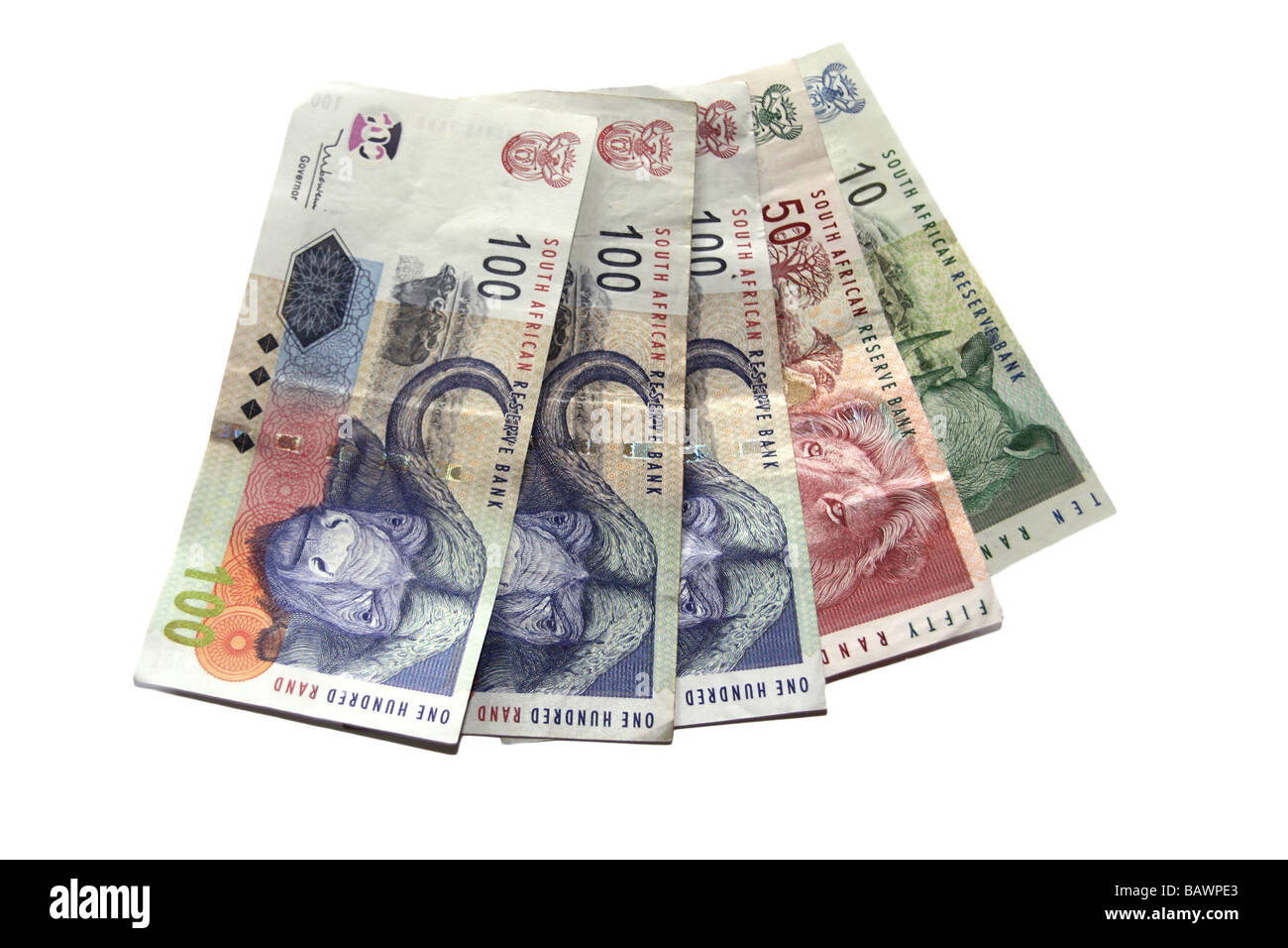 South African Money isolated on a white background Stock Photo