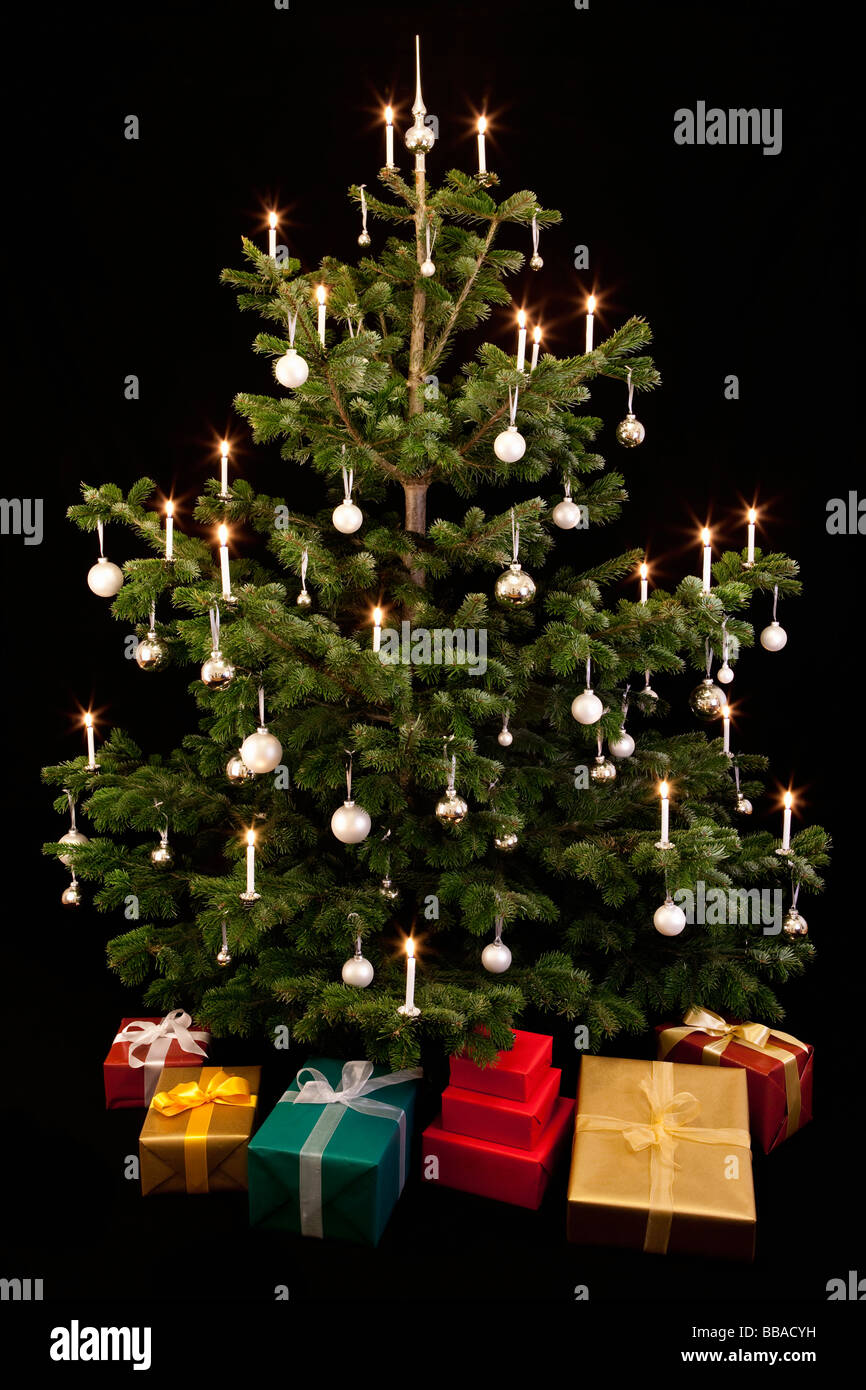 Gifts underneath a Christmas Tree Stock Photo