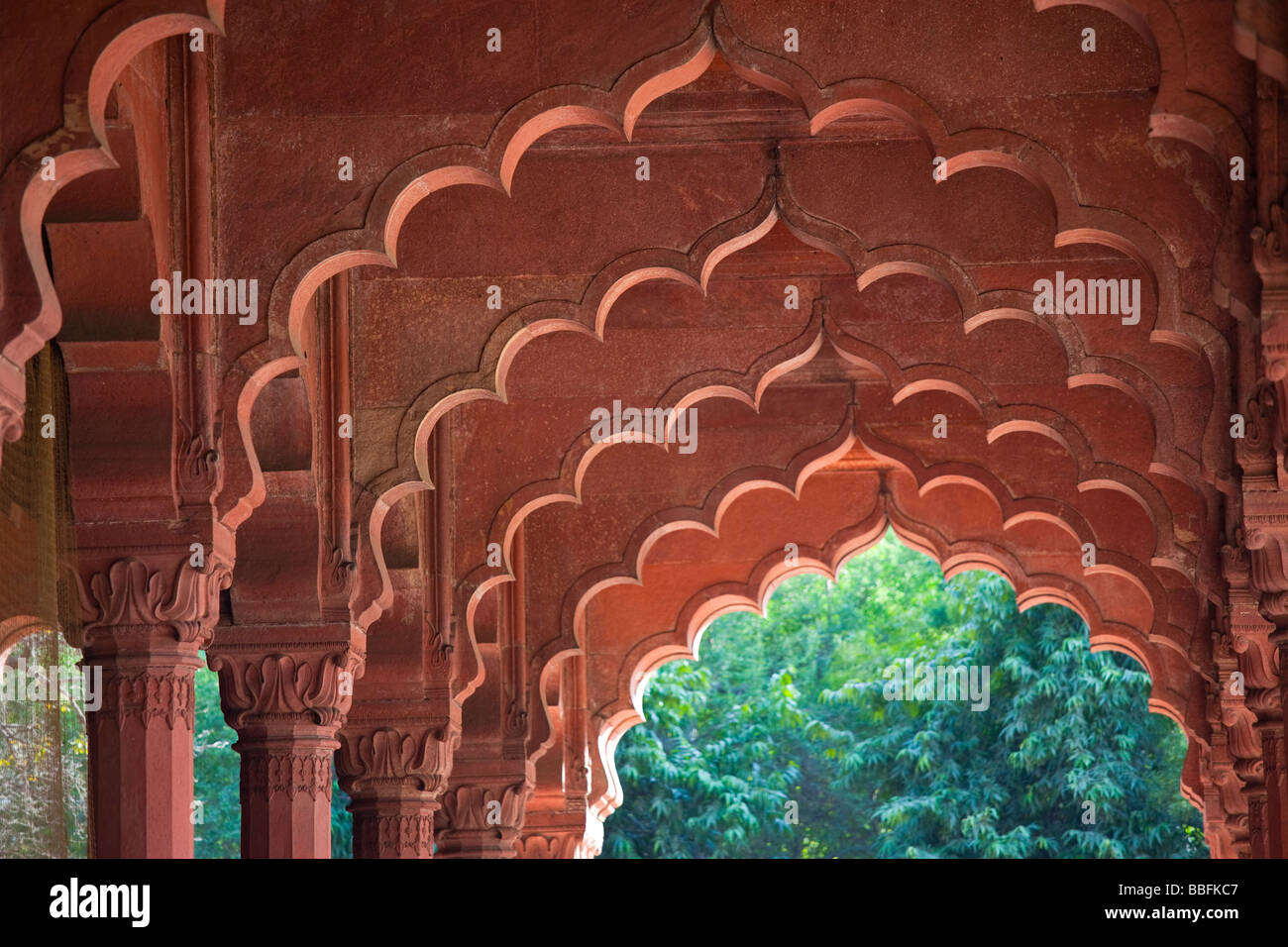 Diwan i Am or Hall of Public Audience in the Red Fort in Delhi India Stock Photo