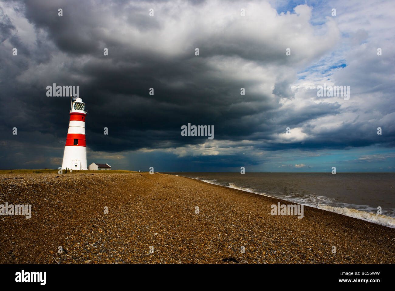 Light house Orford Ness Suffolk England Stock Photo