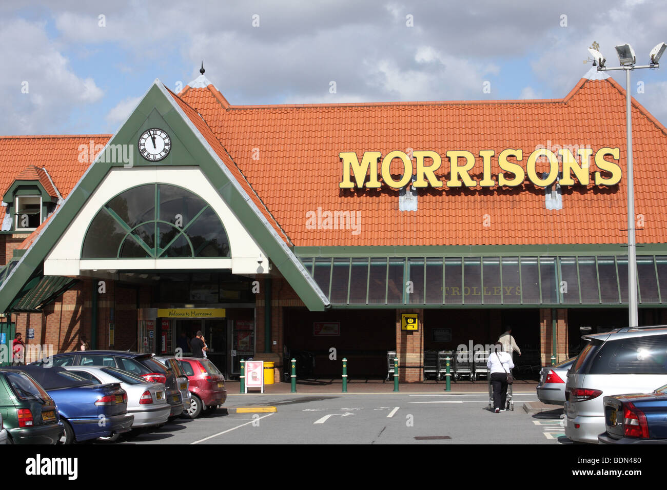 A Morrisons supermarket in a U.K. city. Stock Photo