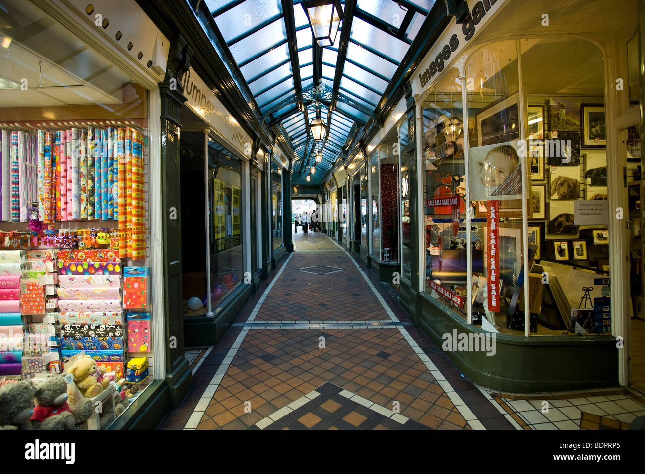 The interior or The Buttermarket Shopping Centre in Newark-on-Trent. Stock Photo