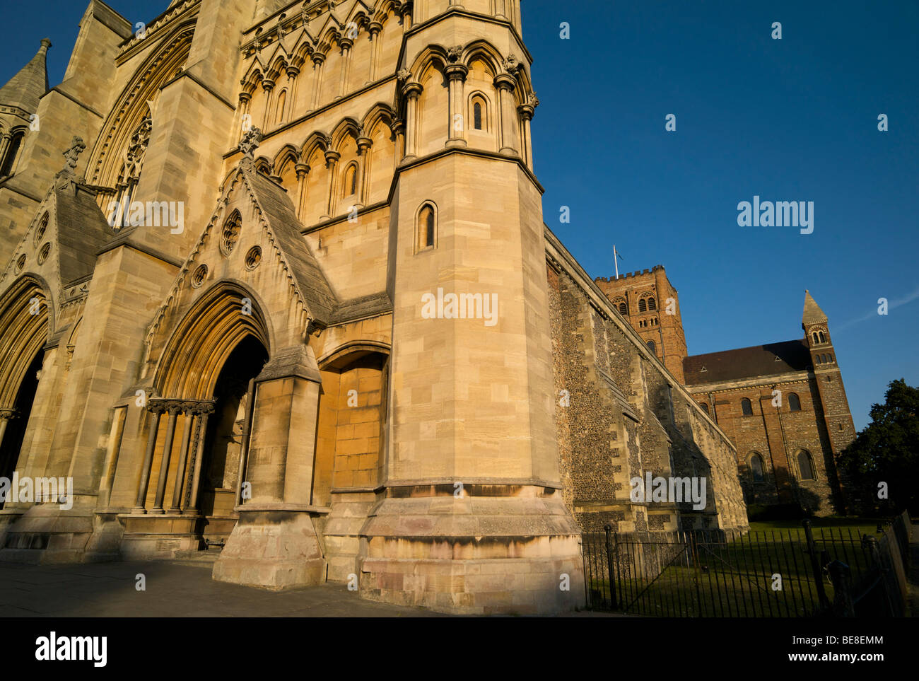 St Albans Cathedral and Abbey Church in St Albans Herts UK Stock Photo