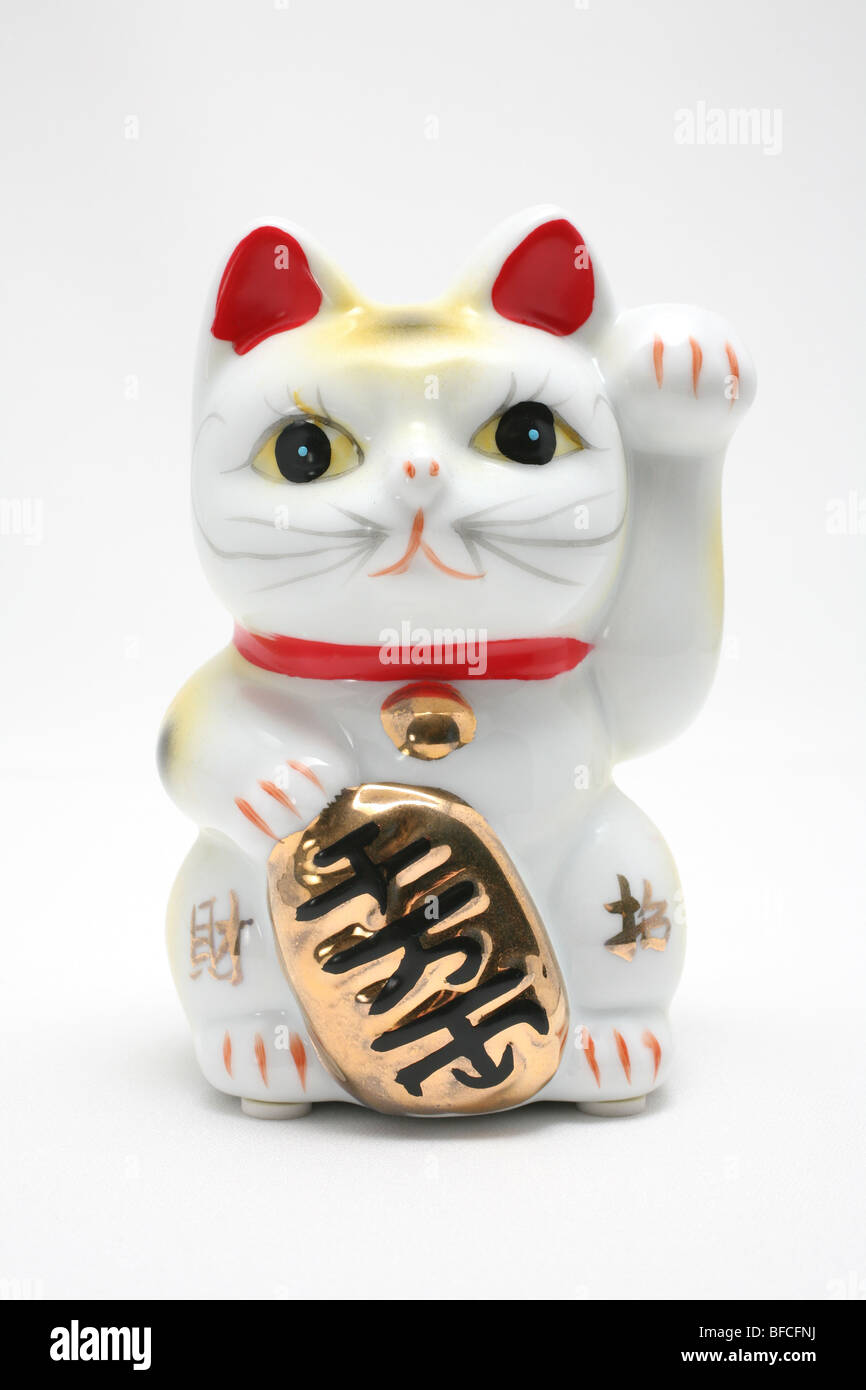 A Chinese lucky cat Stock Photo