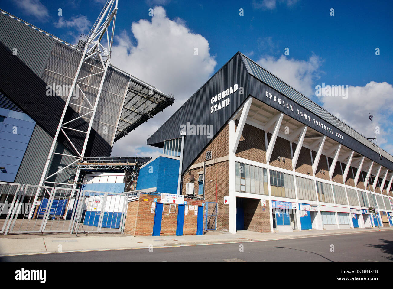 Portman Road & Ipswich Town Football Club on a bright sunny day Stock Photo