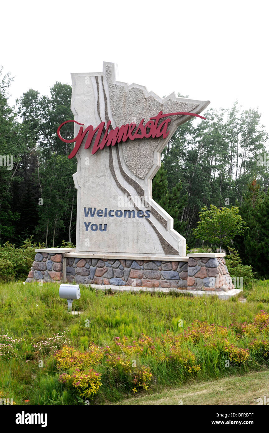 Welcome to Minnesota sign Stock Photo