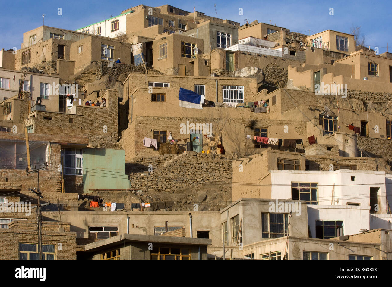 Houses in Kabul city, Afghanistan. Stock Photo