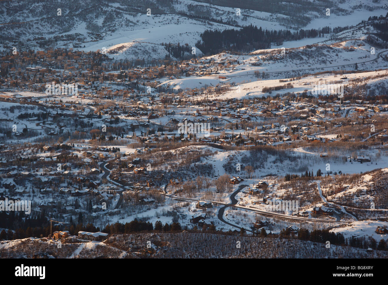 Winter View of Steamboat Springs Colorado USA Stock Photo