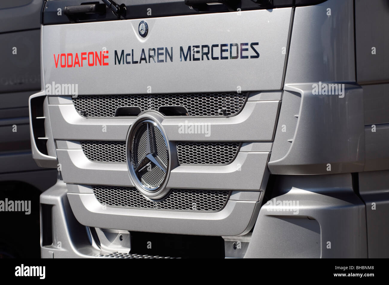 Truck with the logo of McLaren Formula One racing team Stock Photo