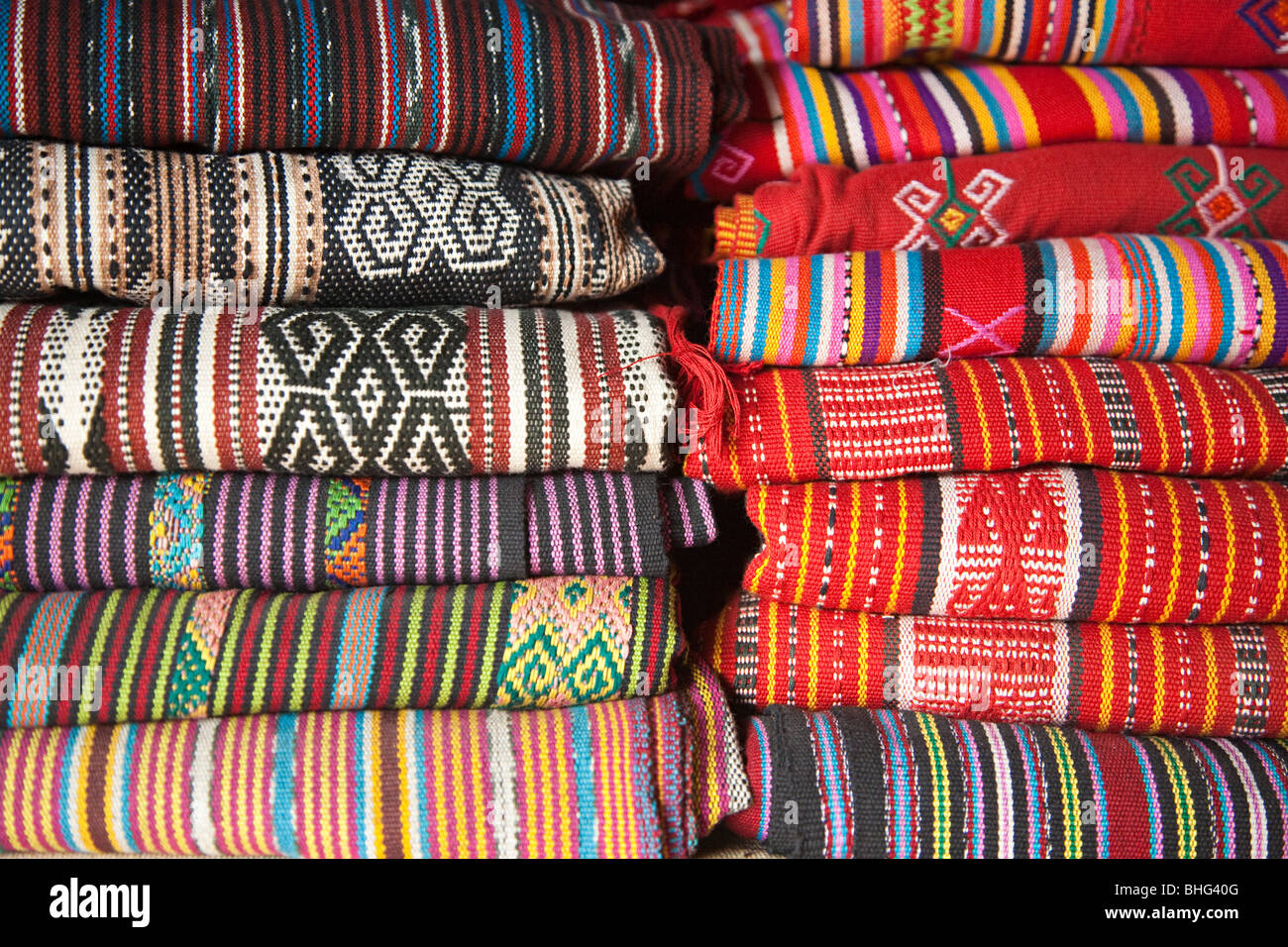 Traditional tais cloth in market in dili east timor Stock Photo