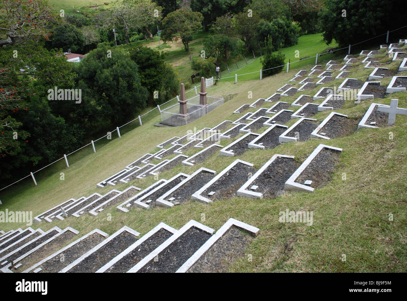 The Boer cemetery on Saint Helena Island Stock Photo