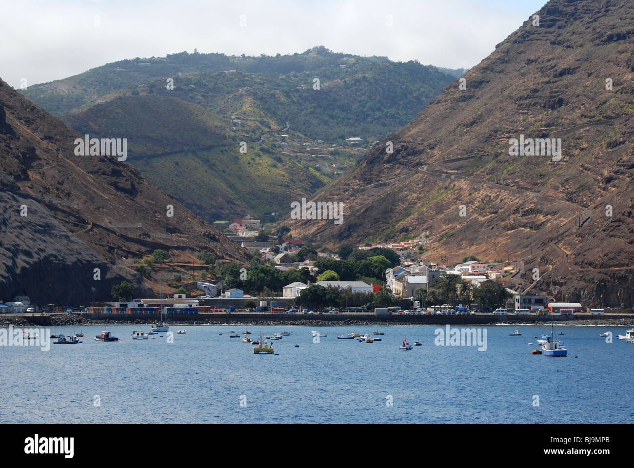 The view from the RMS overlooking Jamestown, capital of Saint Helena Stock Photo