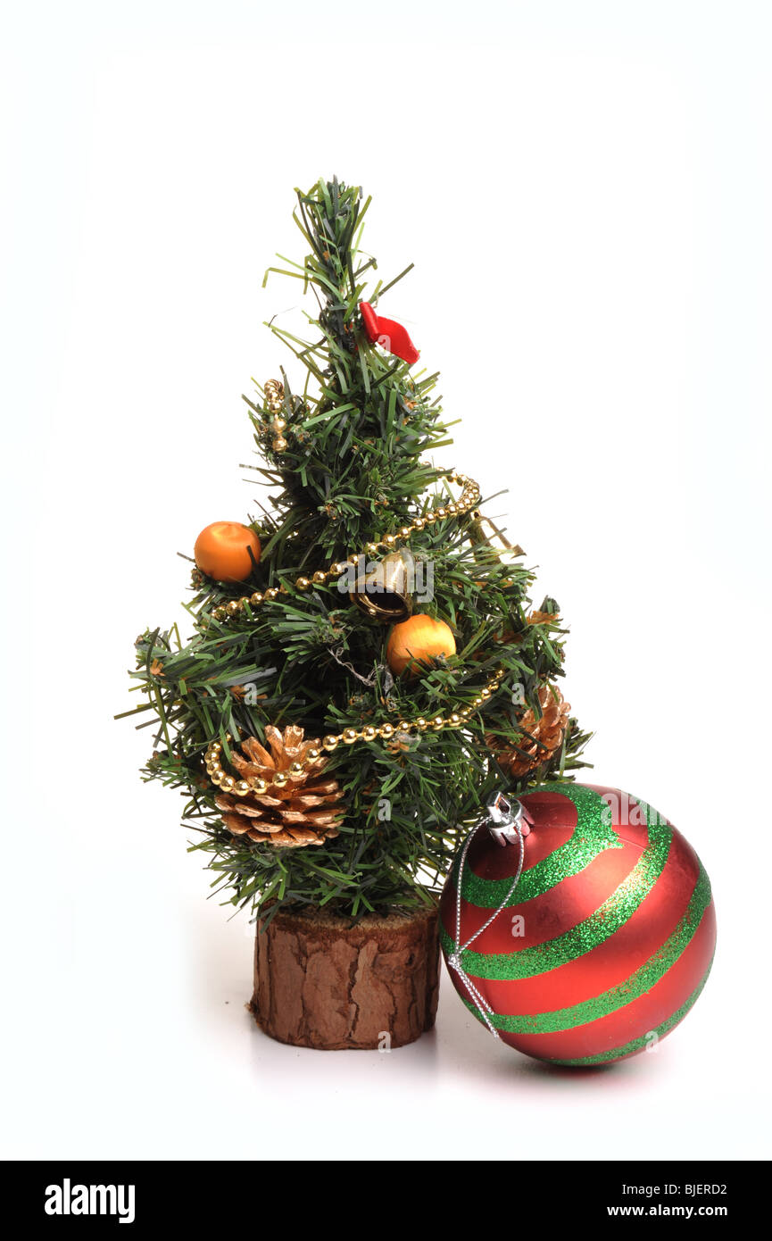 Christmas tree and Bauble Stock Photo