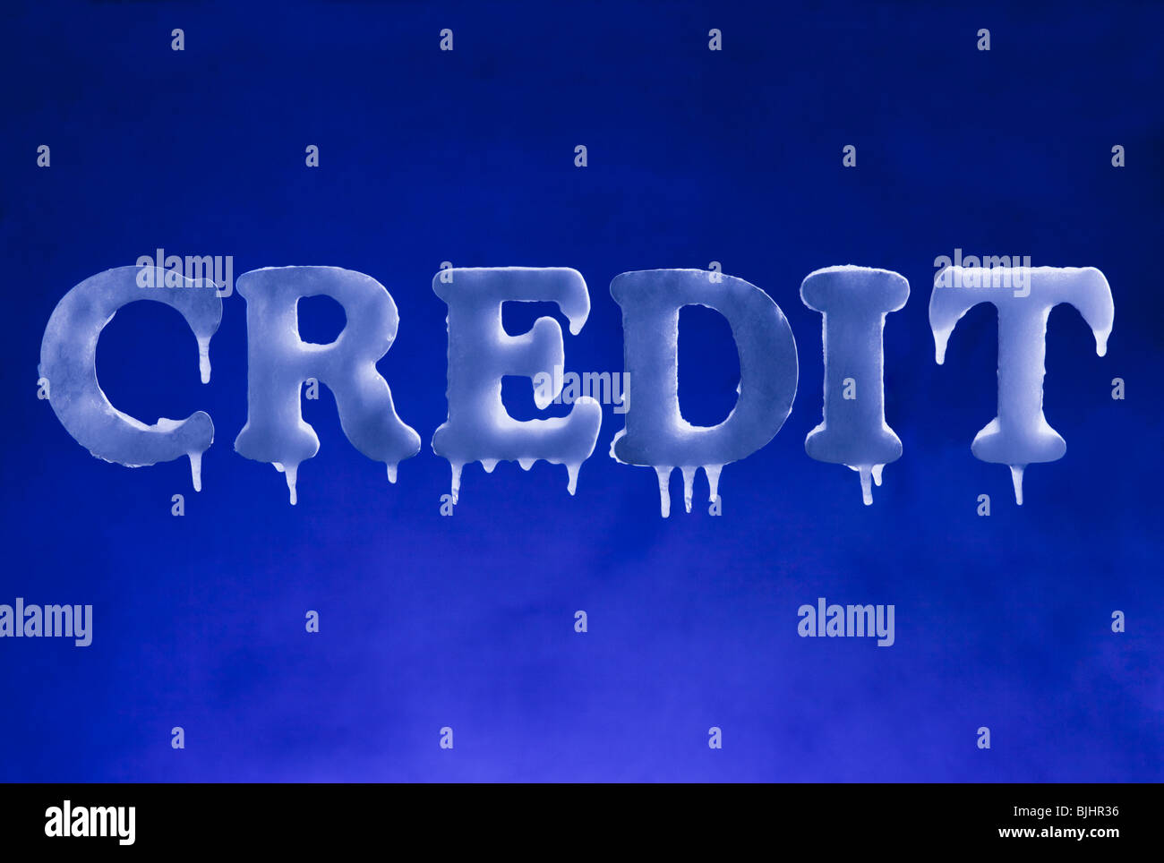 Frozen credit Stock Photo