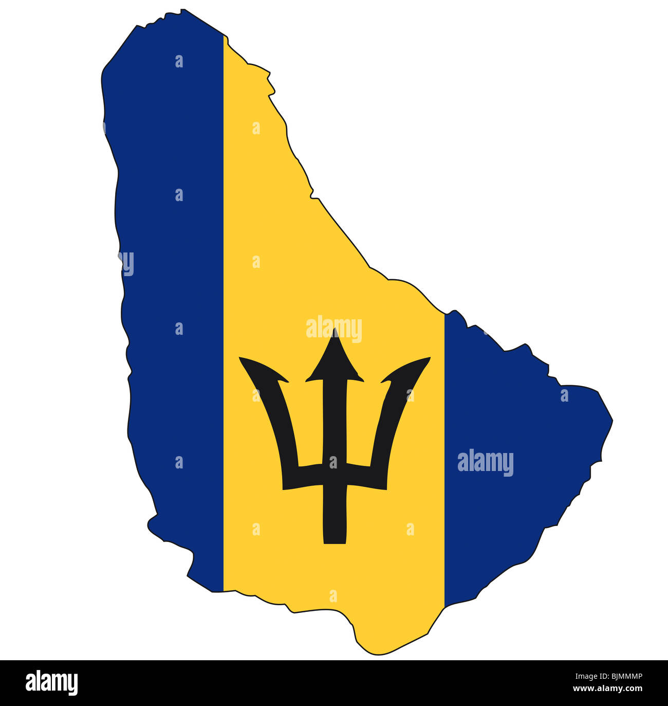 Barbados, flag, outline Stock Photo