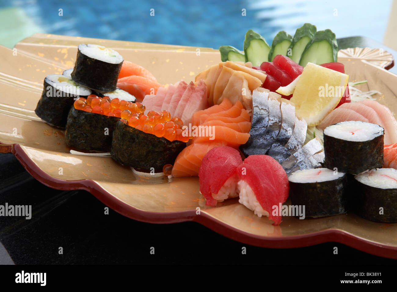 Close-up of sushi and sashimi, Japan, Asia Stock Photo