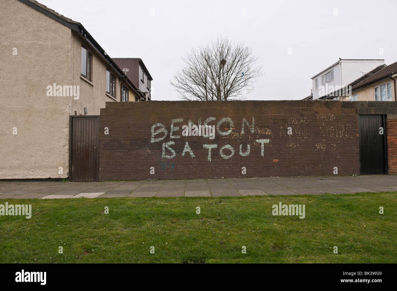 Graffiti 'Benson is a Tout' Stock Photo