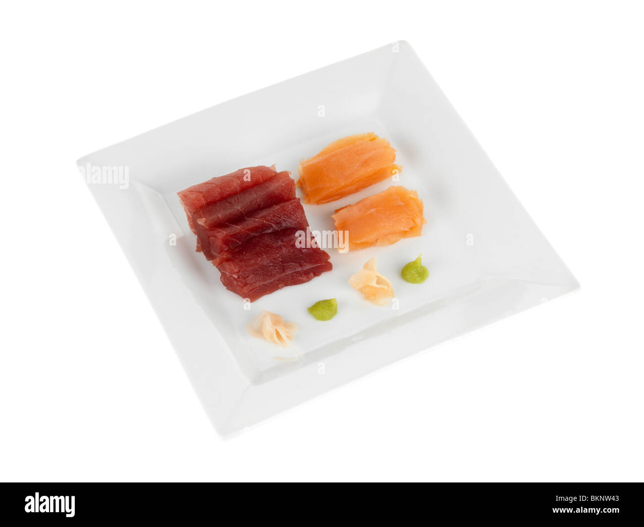 Salmon and Tuna Sashimi Stock Photo