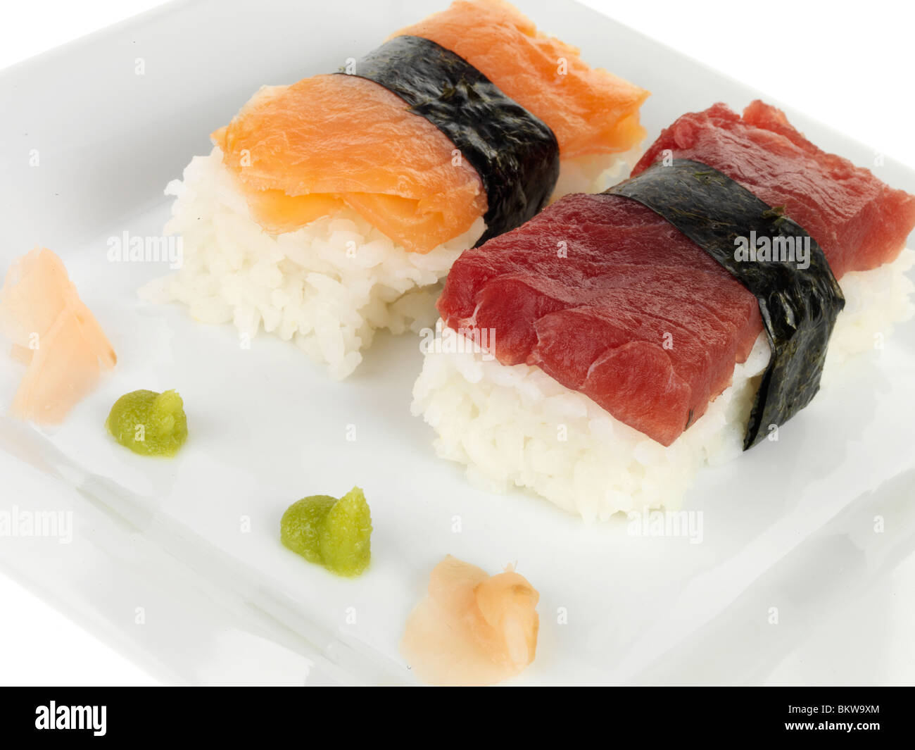 Salmon and Tuna Sashimi Stock Photo