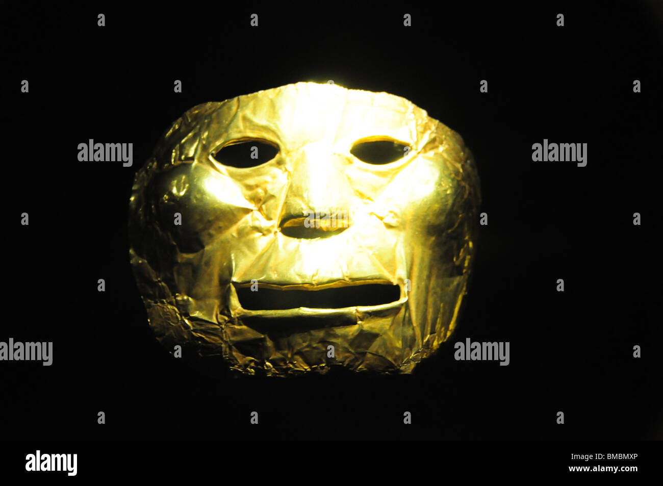 Gold Inca Death Mask Stock Photo