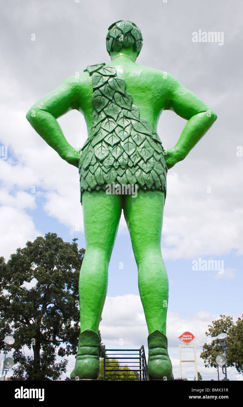 Jolly Green Giant Welcome to Blue Earth Minnesota Stock Photo