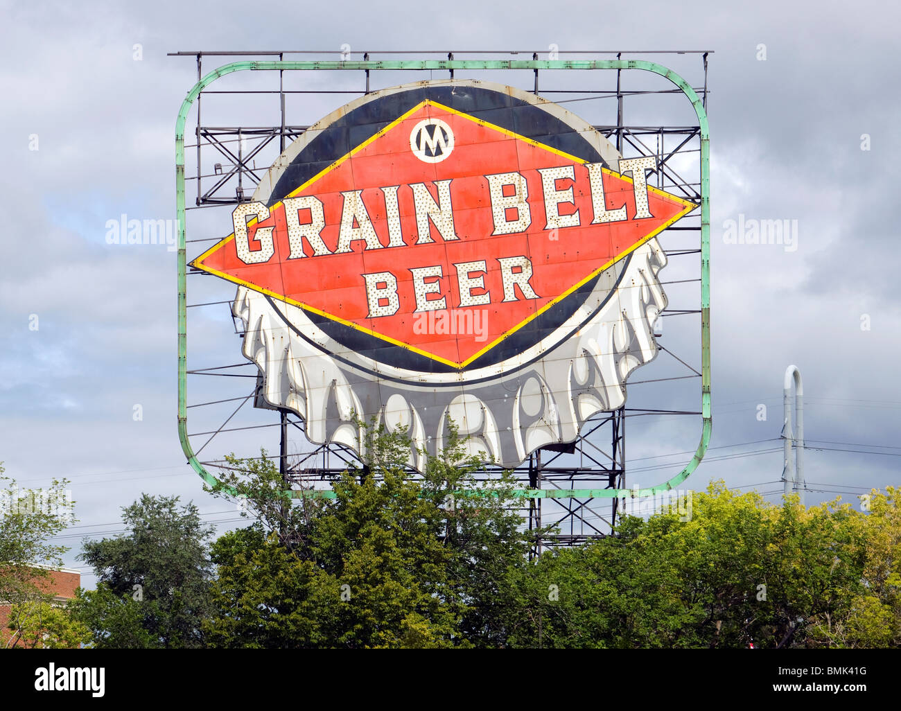 Grain Belt Beer Sign in Minneapolis Minnesota Stock Photo