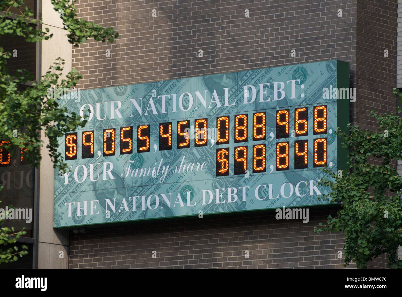 The National Debt Clock in New York City USA Stock Photo