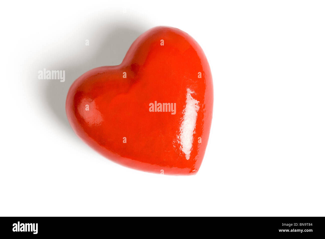 Red Heart Shape with white background Stock Photo