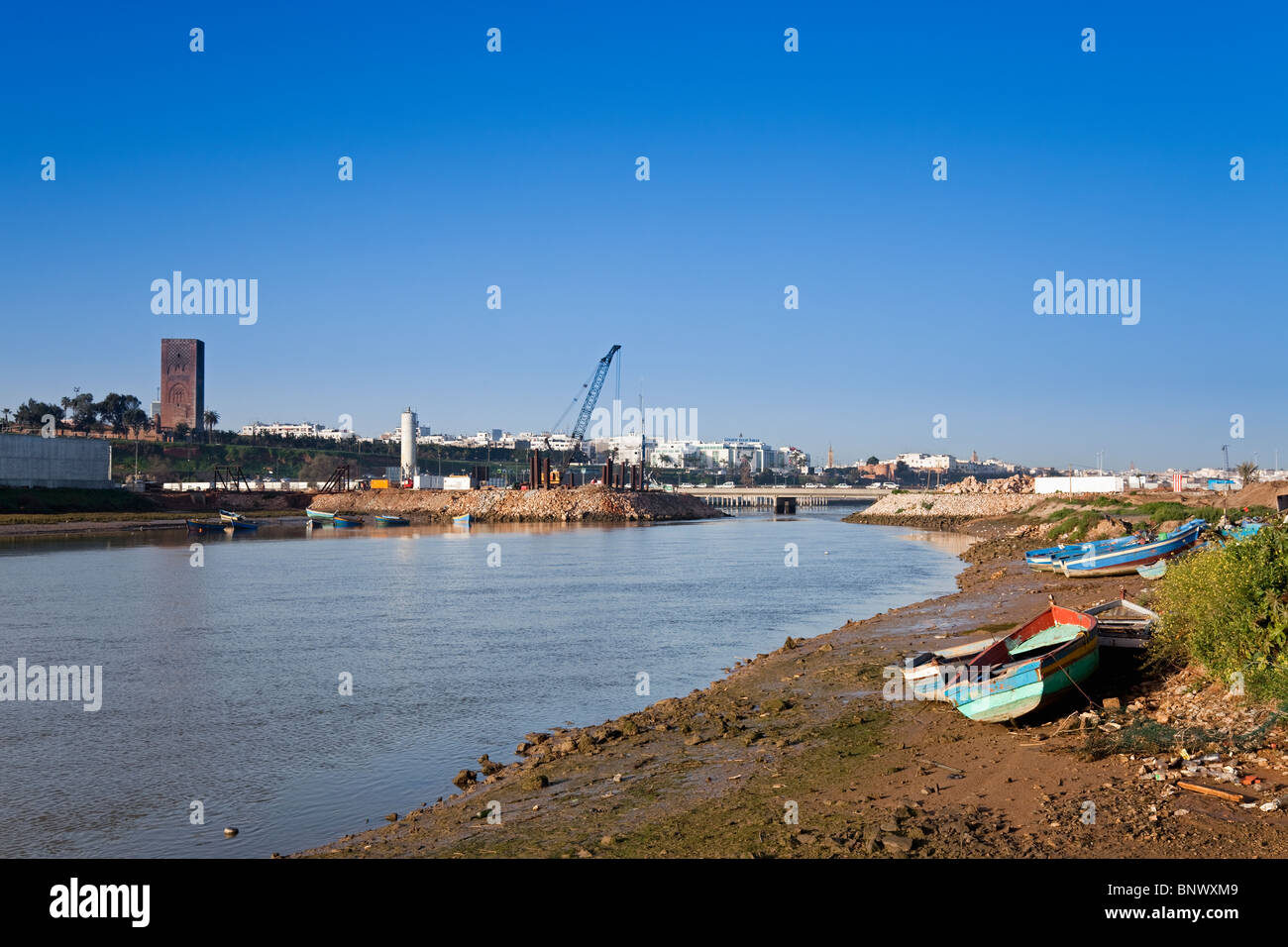 Oued Bou Regreg (Riverfront) from Salé, Rabat, Atlantic Coast, Morocco Stock Photo