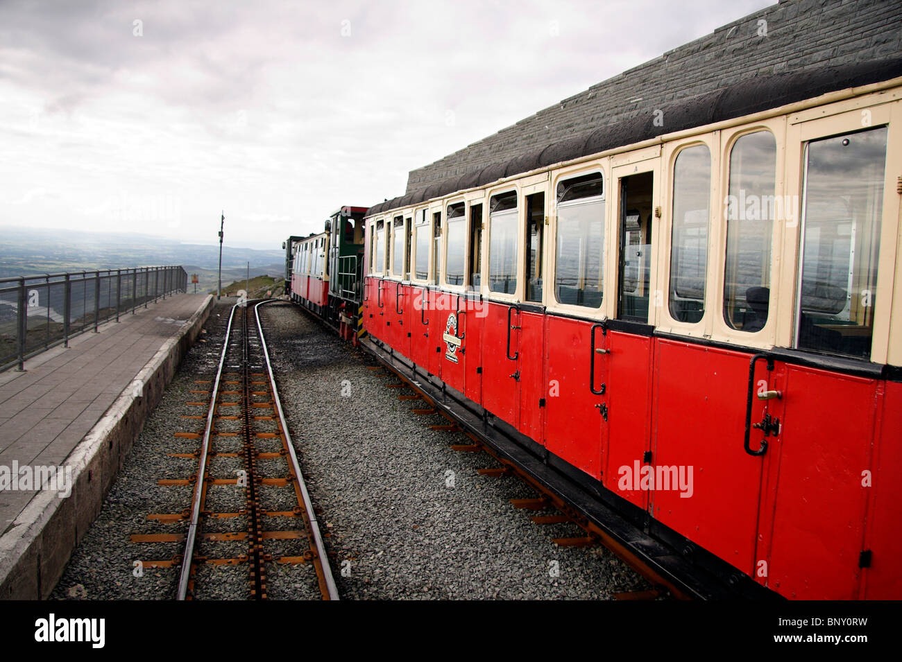 Snowdon Mountain Railway, Snowdonia National Park, North Wales, UK Stock Photo