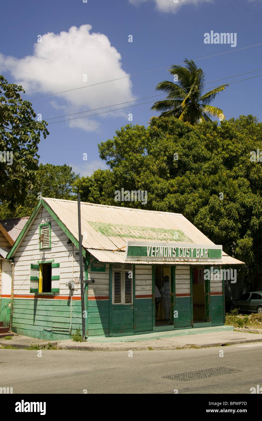 Vernon's Cosy Bar, Rum shop in Bridgetown,  Barbados in the Caribbean Islands Stock Photo