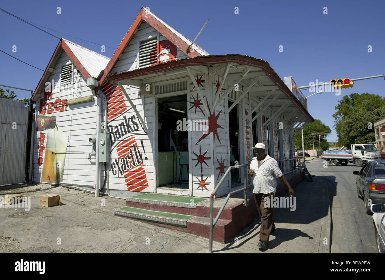 A Rum Shop on Baxter's Road in Bridgetown in Barbados in the Caribbean Islands Stock Photo