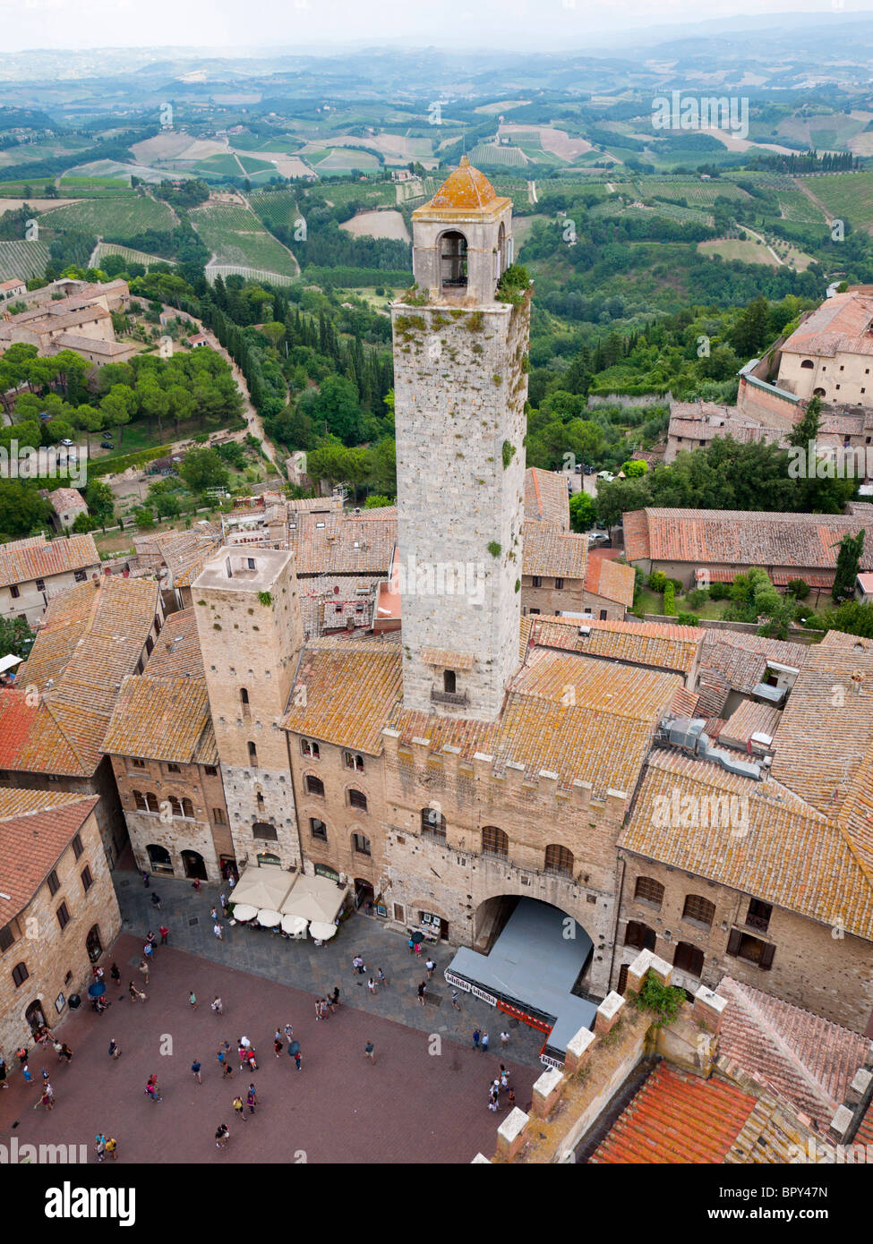 San Gimignano in Tuscany, Italy, mediaval Tuscan town, called medieval Manhattan or the Italian city of towers Stock Photo