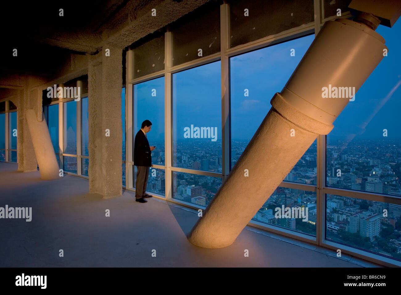 Seismic damper in Torre Mayor building Mexico City. Stock Photo