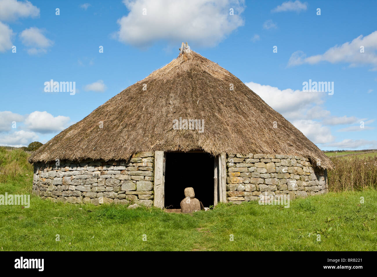 Woodlaw Enclosed Farmstead at Rochester Northumberland Stock Photo