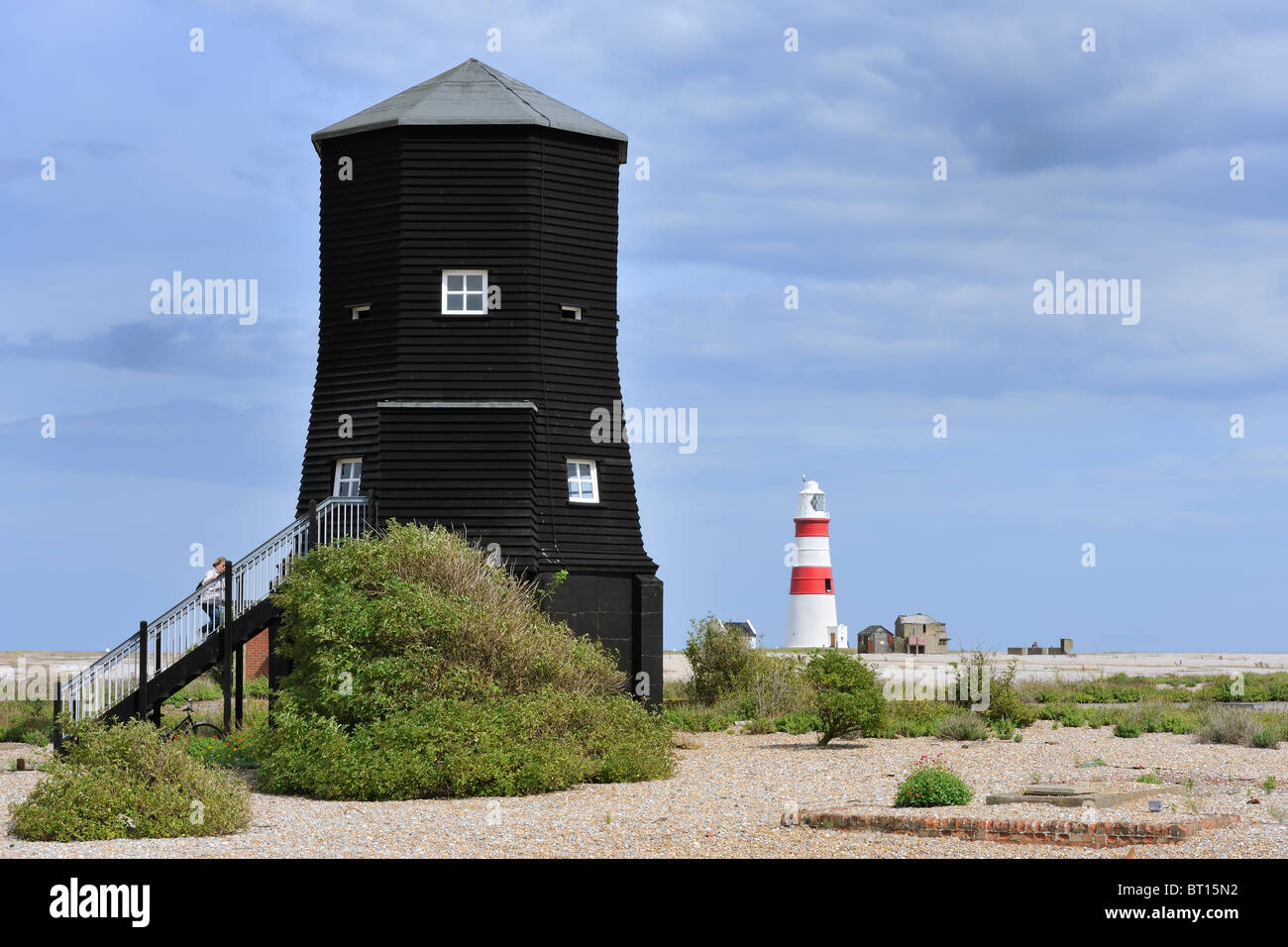 Orford Ness - The Black Beacon Stock Photo