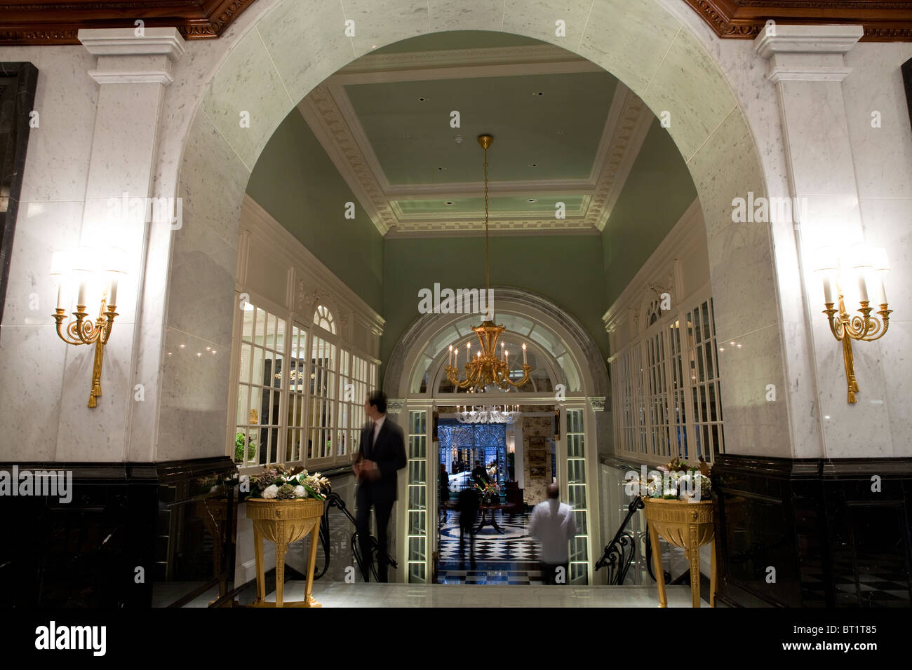 Savoy Hotel in London. Reopened in October 2010 after a complete refurbishment. Photos show the new entrance lobby Stock Photo