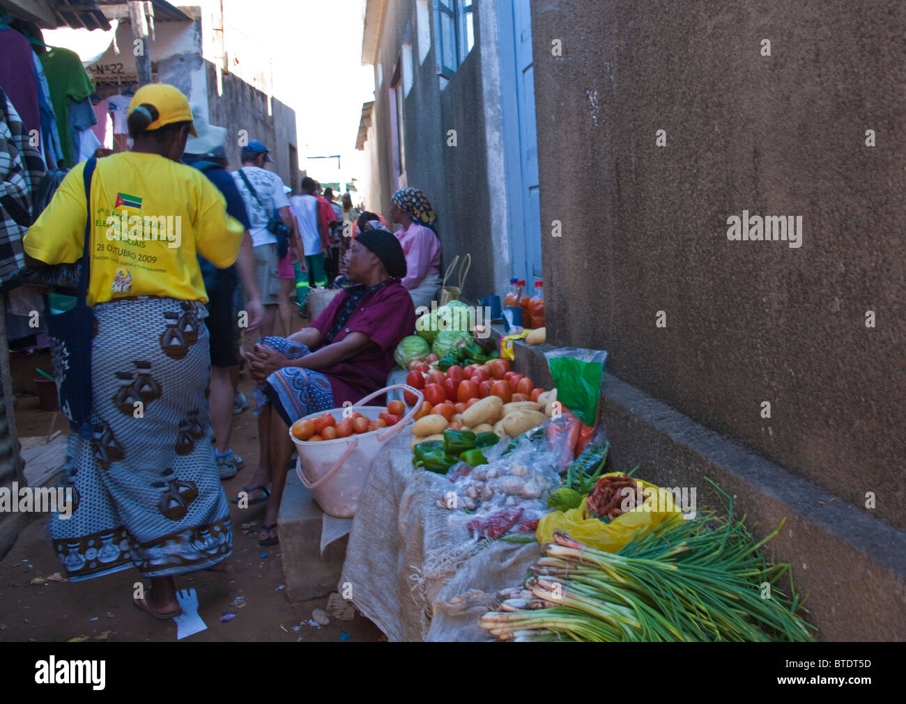 Local women selling fresh produce at the local market Stock Photo