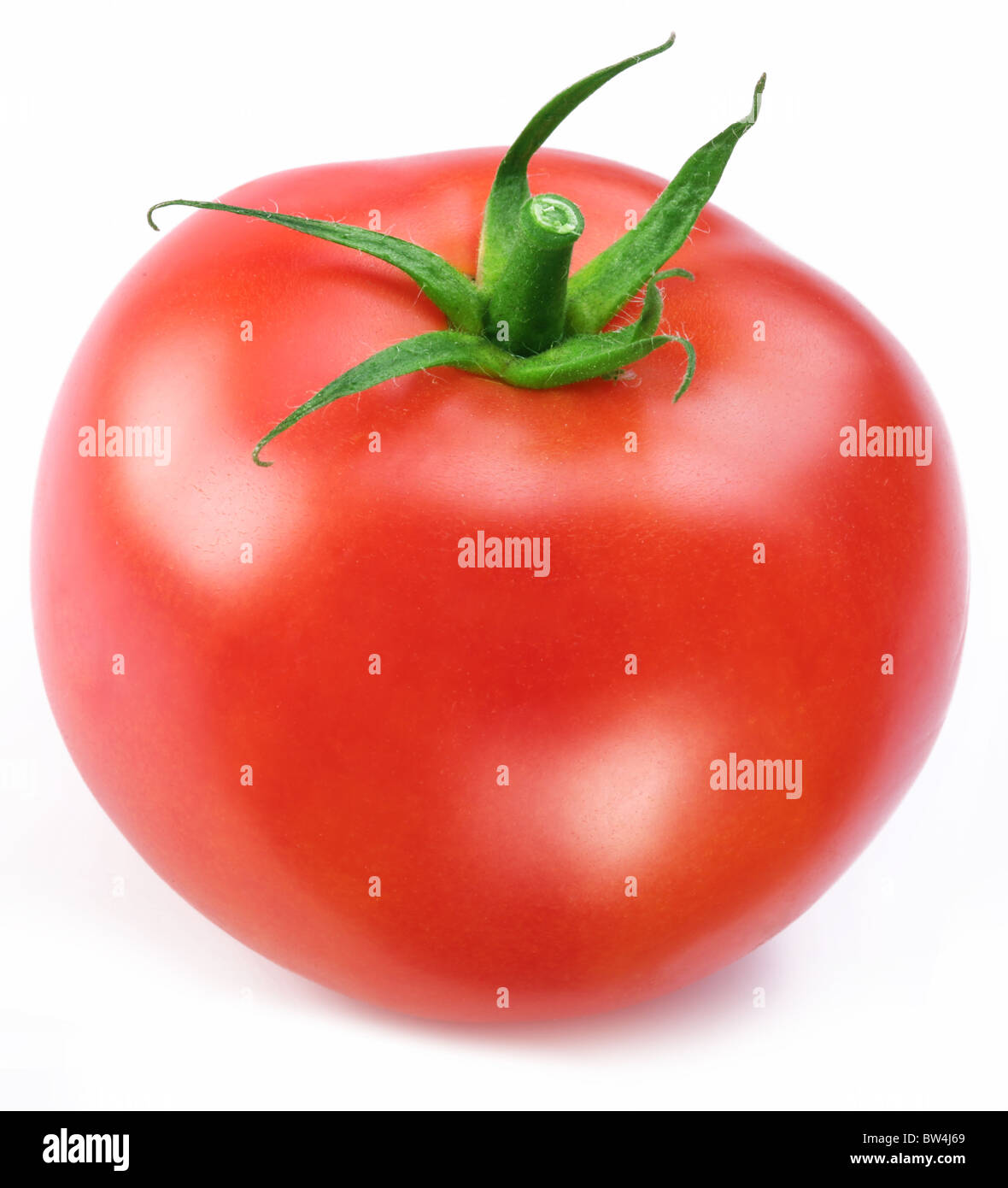 Ripe red tomato. Macro shot studio isolated. Stock Photo