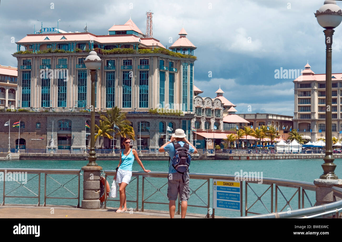 Le Caudan Waterfront shopping and leisure centre in Port Louis, Mauritius Stock Photo