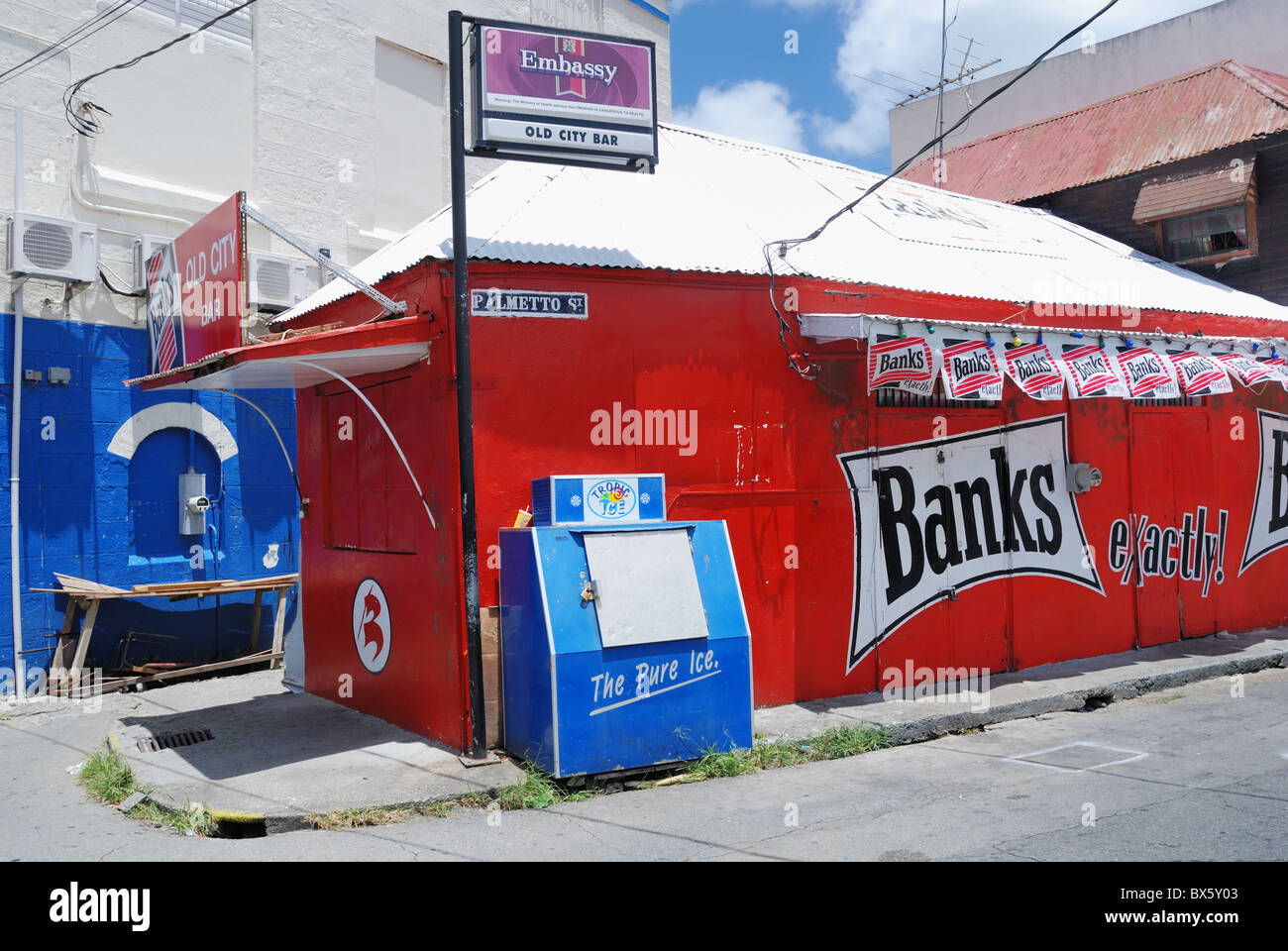 Old City Bar in downtown Bridgetown, Barbados, West Indies,Caribbean Stock Photo