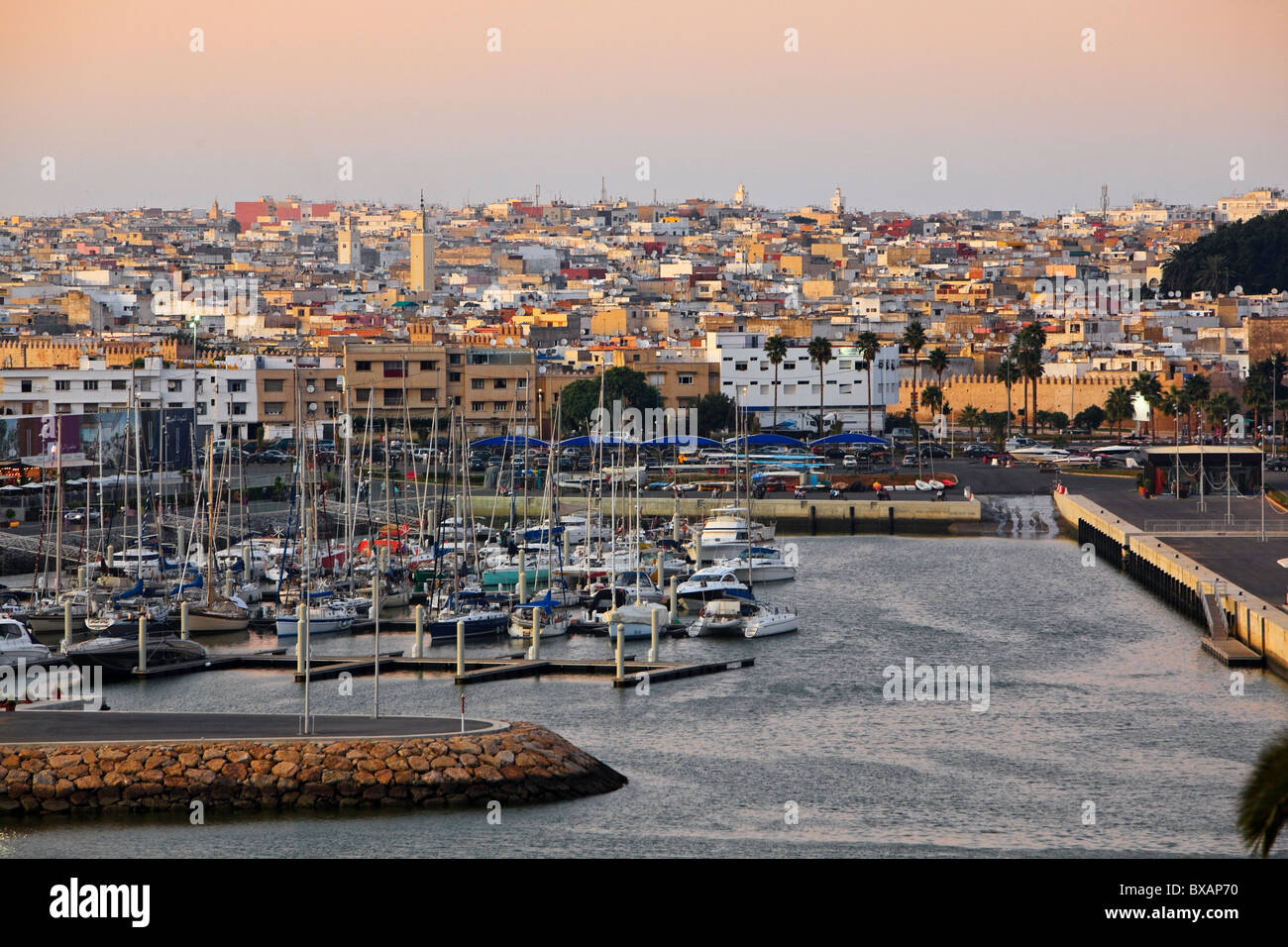 Marina in the city of Sale in Morocco Stock Photo